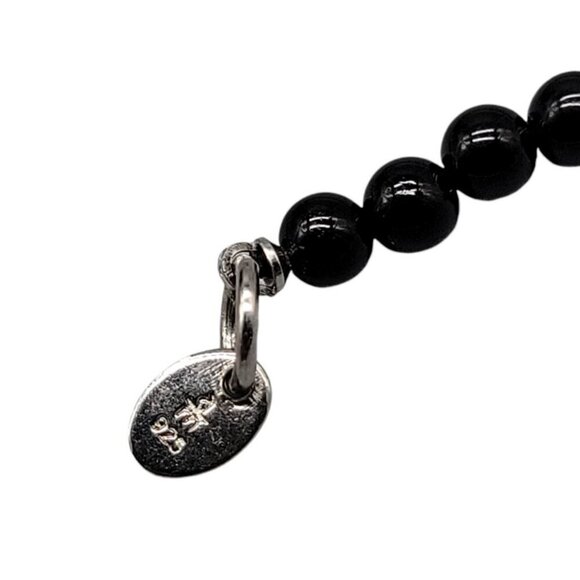 Danbury Mint Sterling Black Onyx Heart Pendant Necklace Beaded Gemstone 925 24" - Picture 11 of 16